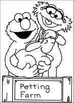 coloriage 1 rue sesame elmo et son petit lapin